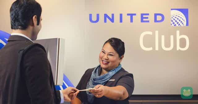 United Club reception; representative airline facility photograph